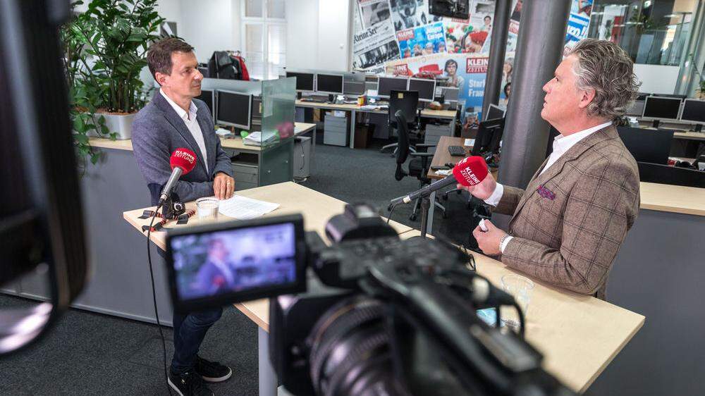 Sigi Moerisch im Kleine Zeitung-Livestream mit Interviewer Uwe Sommersguter 