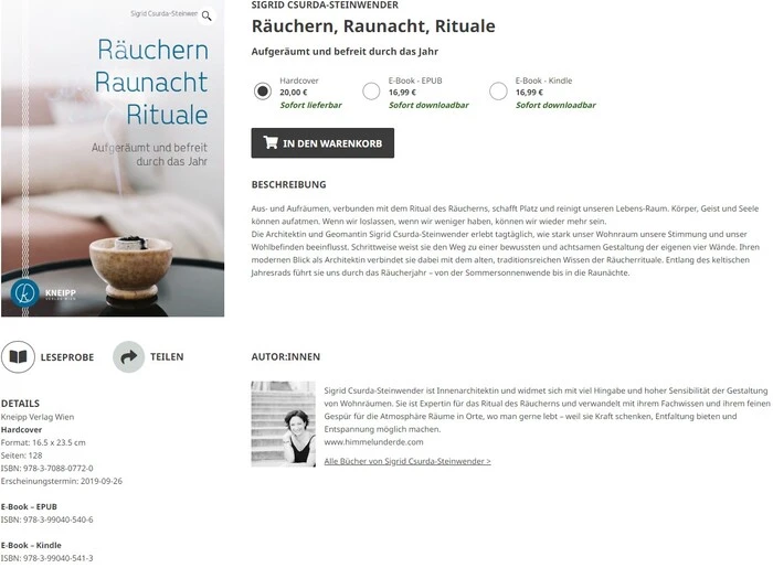 Sigrid Csurda-Steinwender: „Räuchern, Raunacht, Rituale | Sigrid Csurda-Steinwender: „Räuchern, Raunacht, Rituale