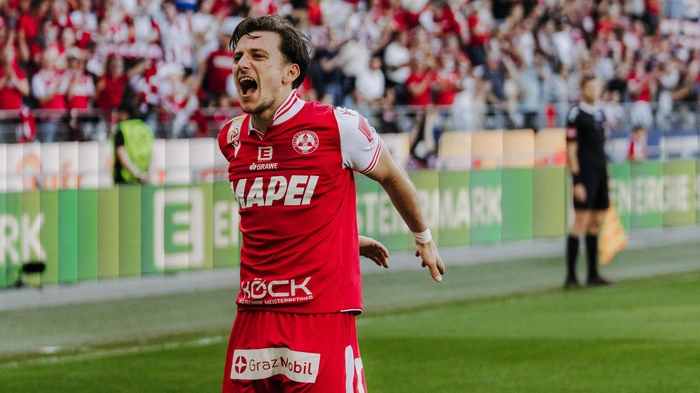 Spieler des GAK live im Stadion Graz-Liebenau