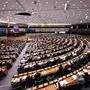 Members of European Parliament attend a plenary session at the European Parliament in Brussels on April 10, 2024. Lawmakers are voting on a major revamp of the European Union's migration laws aiming to end years of division over how to manage the entry of thousands of people without authorization and deprive the far-right of a vote-winning campaign issue ahead of June elections. (Photo by JOHN THYS / AFP)