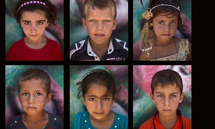 Fotos von Flüchtlingskindern, aufgenommen im Camp Zaatari in Jordanien 