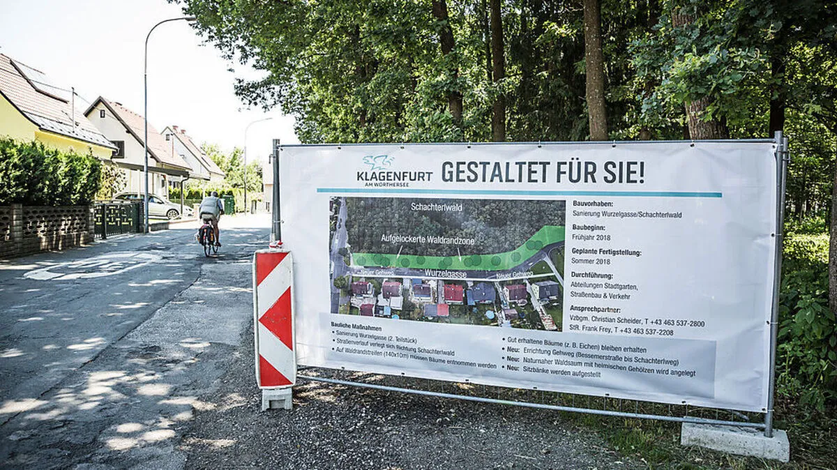 Hier werden Bänke aufgestellt und neues Gehölze gepflanzt