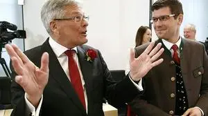 Peter Kaiser und Martin Gruber bei der konstituierenden Sitzung des Landtags