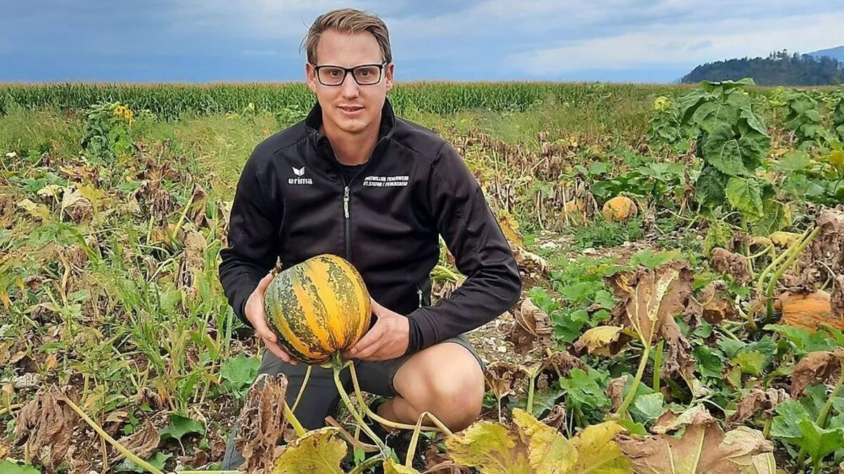 Robert Erschen muss Ernteeinbußen bei den Ölkürbissen hinnehmen