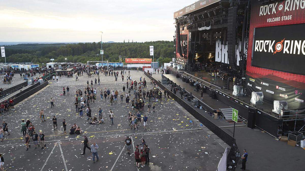 Das geräumte Festivalgelände bei Nürnberg.