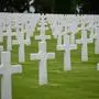 This picture taken on June 5, 2019, shows graves at the American cemetery of Colleville-sur-Mer, north-western France, prior to D-Day commemorations marking the 75th anniversary of the World War II Allied landings in Normandy. (Photo by GUILLAUME SOUVANT / AFP)