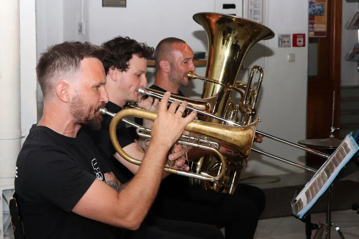 Das Brass-Ensemble „3 Musketiere“ mit Michael Kraxner (Trompete), Daniel Macher (Posaune) und Johannes Ogris (Tuba) 