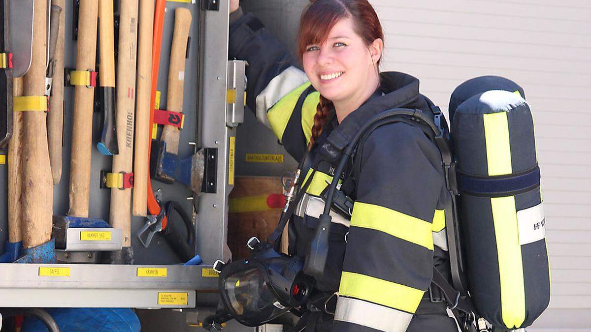 Bianca Mlatschnig ist seit 15 Jahren bei der Freiwilligen Feuerwehr in Vordernberg 