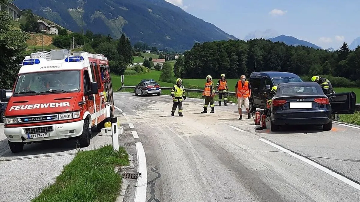 Unfall auf der B146 in Pürgschachen
