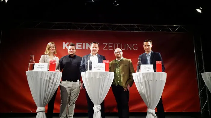 Dem ersten Kleine Zeitung-Wahlsalon in der Region anlässlich der Gemeinderatswahl 2020 stellten sich die Eibiswalder Spitzenkandidaten Michael Rossmann (FPÖ), Bürgermeister Andreas Thürschweller (SPÖ) und Werner Tschuchnig (ÖVP). Es moderierten Redakteurin Barbara Kahr und Redakteur Robert Lenhard.