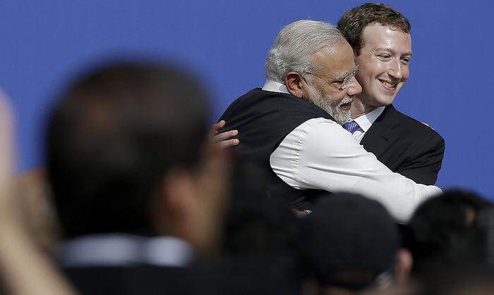 Mark Zuckerberg mit Indiens Premier-Minister Narendra Modi
