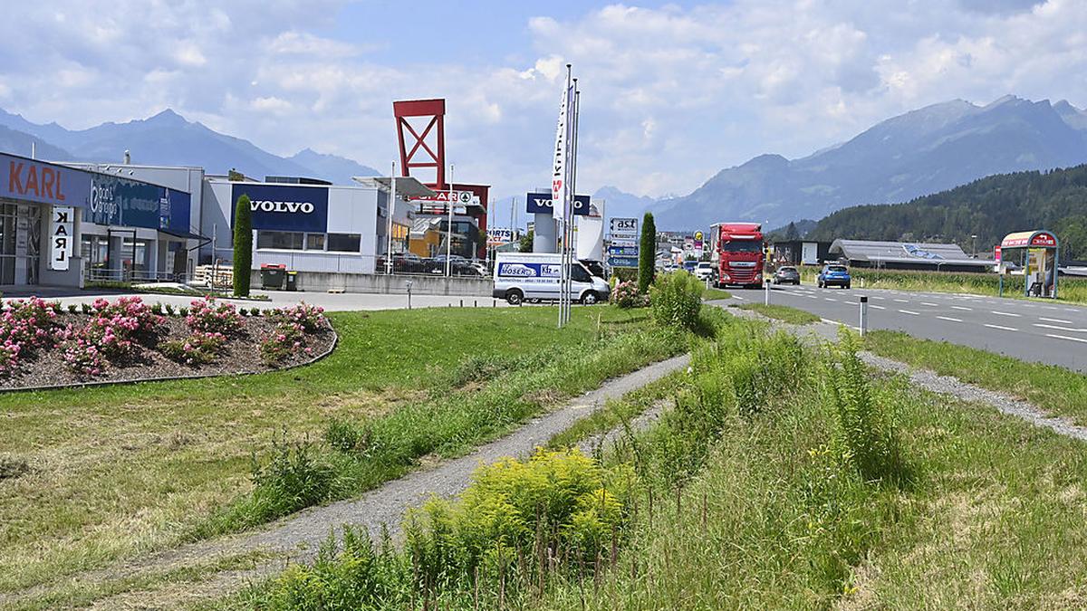 In diesem Bereich der Villacher Straße soll ein Kreisverkehr entstehen