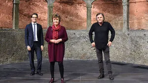 Lukas Crepaz (kaufmännischer Direktor), Helga Rabl-Stadler (Präsidentin) und Markus Hinterhäuser (Intendant)
