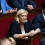 Paris, France, April 1st, 2025 - Session of questions to the government at the National Assembly - French deputy and president of Le Rassemblement National RN far right parliamentary group Marine Le Pen POLITIQUE, ASSEMBLEE NATIONALE, HEMICYCLE PUBLICATIONxNOTxINxFRA Copyright: xAlexisxSciardx