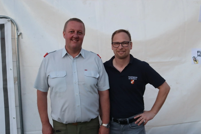 Kommandant Werner Gorenschek und Kdt.-stv. Leopold Sadjak (v.li.) organisierten mit ihren Kameraden ein gelungenes Sommerfest