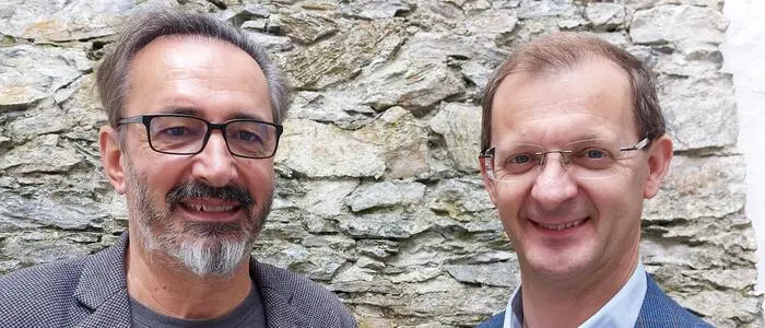 Helmut Eichmann und Wolfgang Fleischhacker (rechts)