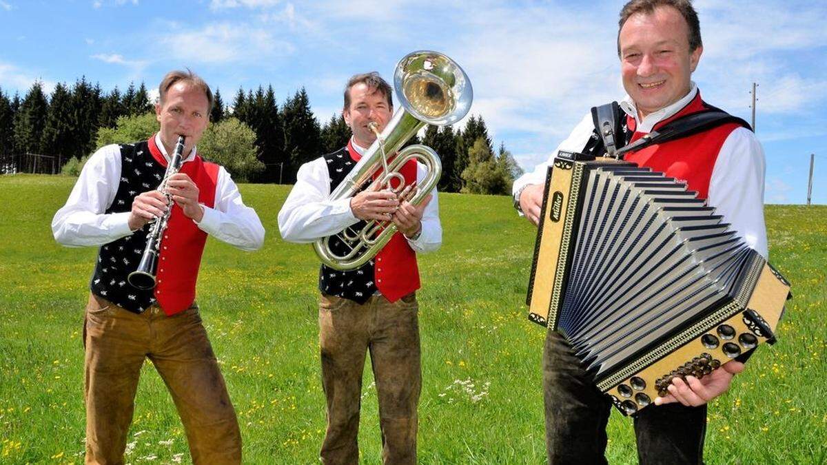 Die Wendl Buam: Charly Freihart, Walter Lobnig und Hansi Rattenberger (von links)