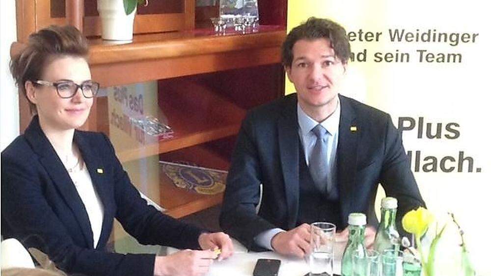 Die neue Villacher Stadträtin Katharina Spanring und Peter Weidinger 