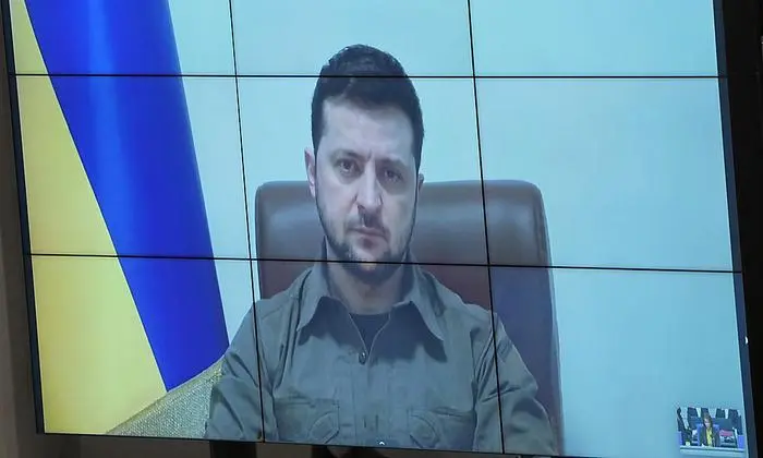 Wolodymyr Selenskyj wird via Video zugeschalten