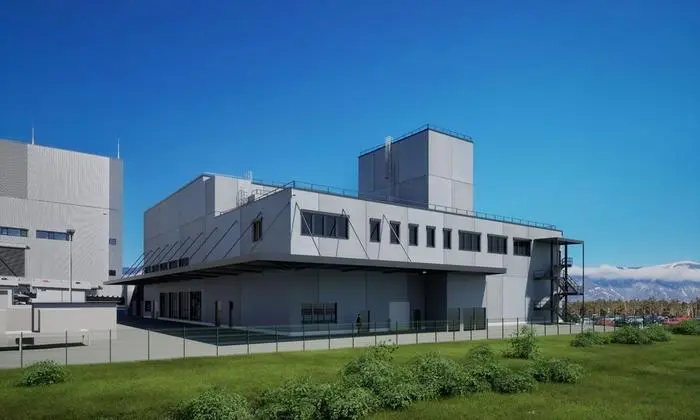 Computergrafik des neuen Infineon-Logistikgebäudes