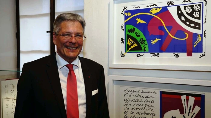 Der Herr Landeshauptmann mit seinem Lieblingsbild von Henri Matisse