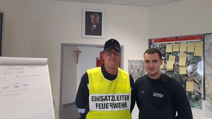 Lebensretter Christian Sorko (links), Kommandant der FF Wildon, und Mario Predota
