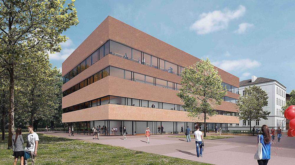 So soll das neue Studienzentrum der Montanuniversität Leoben hinter der Alten Kaserne aussehen