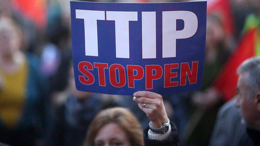Protest gegen das Freihandelsabkommen TTIP