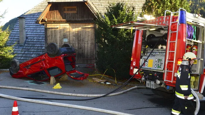 Teil der Abschnittsübung war ein Verkehrsunfall.
