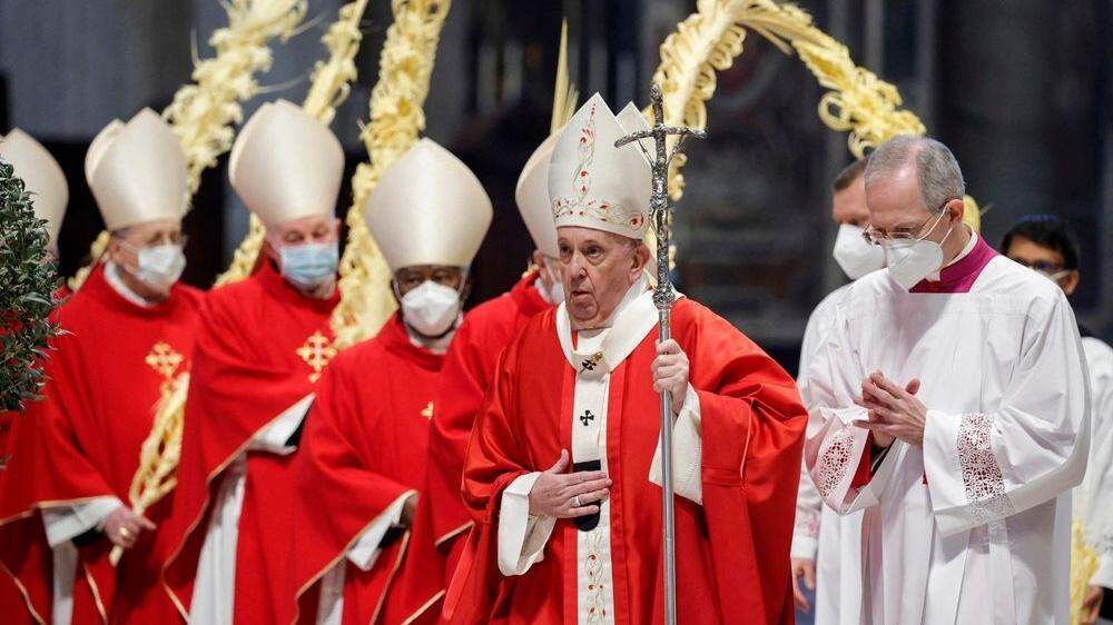 Papst Franziskus am Palmsonntag im Petersdom 