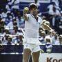 Jimmy Connors bei den US Open 1989, die Boris Becker letztlich gewann