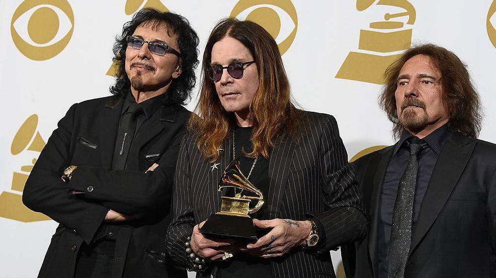 Tony Iommi, Ozzy Osbourne und Geezer Butler bei den Grammy Awards 2014