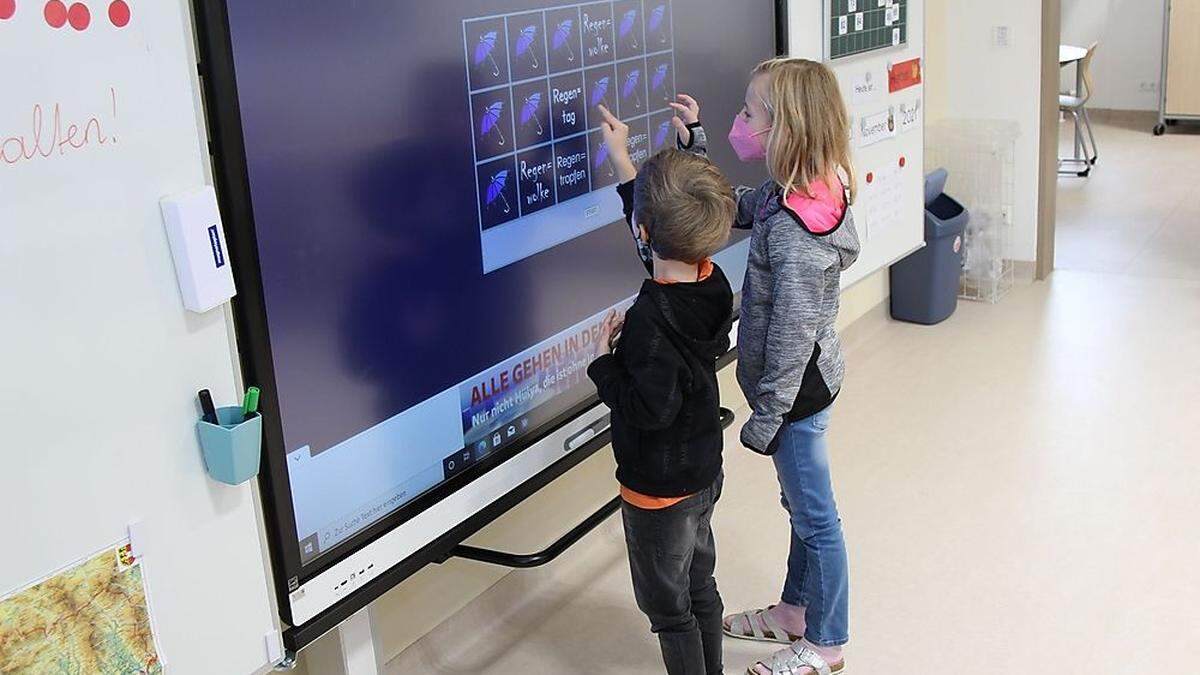 &quot;Smart Boards&quot; gibt es in jeder der acht Klassen 