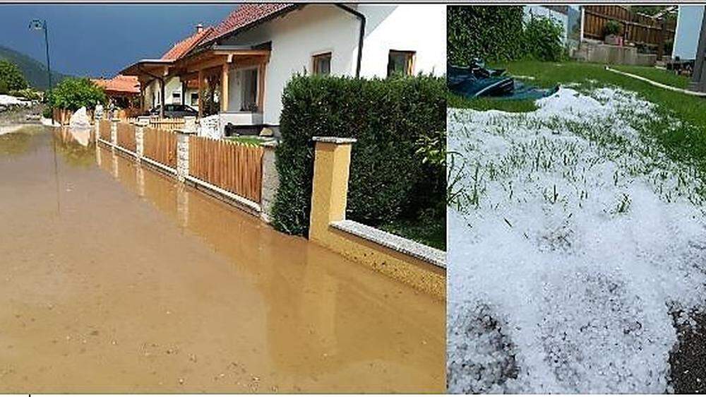 Feuerwehr im Einsatz: Überschwemmung und Hagel in Kraubath 
