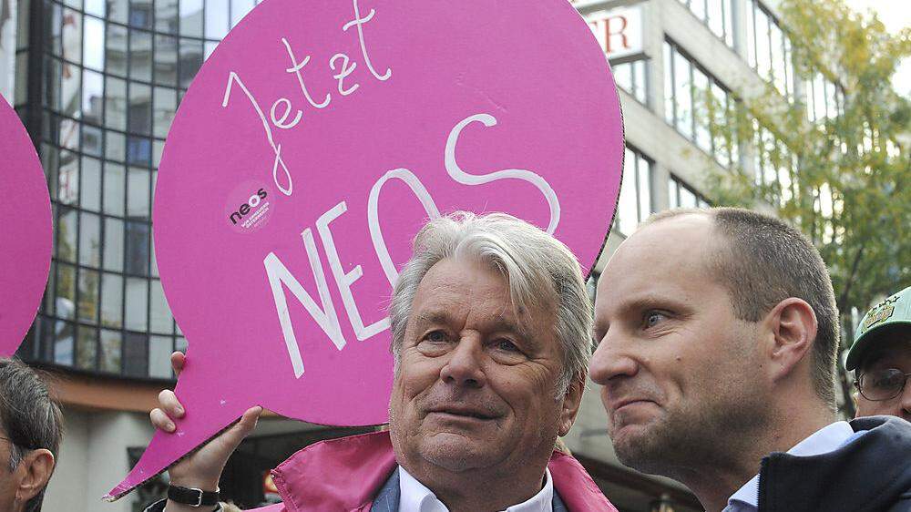 Hans Peter Haselsteiner unterstützt Neos-Bundeschef Matthias Strolz seit der Gründung der Partei 