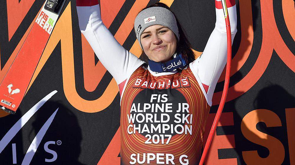 Nadine Fest jubelte bei der Junioren-WM in Aare über Gold im   Super-G und in der alpinen Kombination. Jetzt denkt sie an das Weltcup- Finale