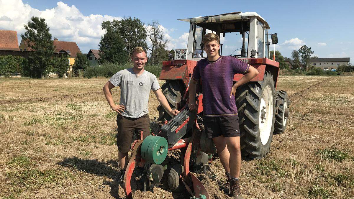 Jakob Pleschiutschnig und Thomas Reinwald (von links) beim gemeinsamen Training für den Bundesentscheid 2023