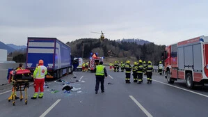 Unfallstelle auf der Autobahn