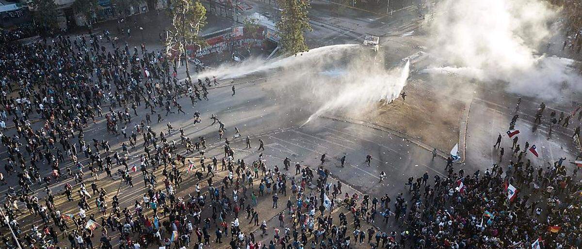 Aufnahme von den jüngsten Protesten in Chile 