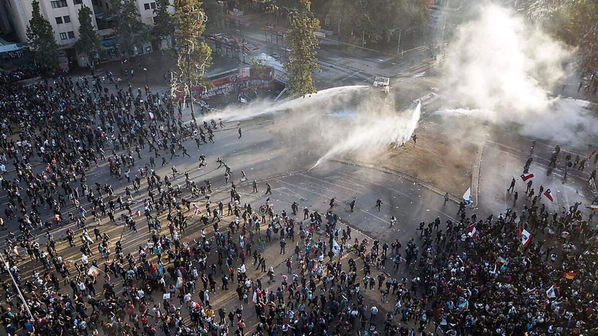 Aufnahme von den jüngsten Protesten in Chile 