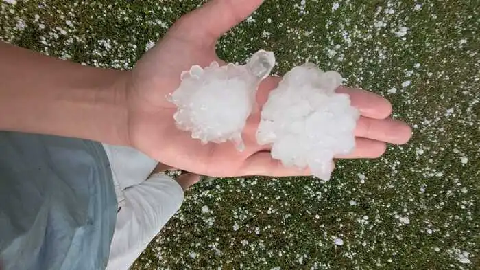 Rund fünf Zentimeter waren die massivsten Hagelklumpen groß