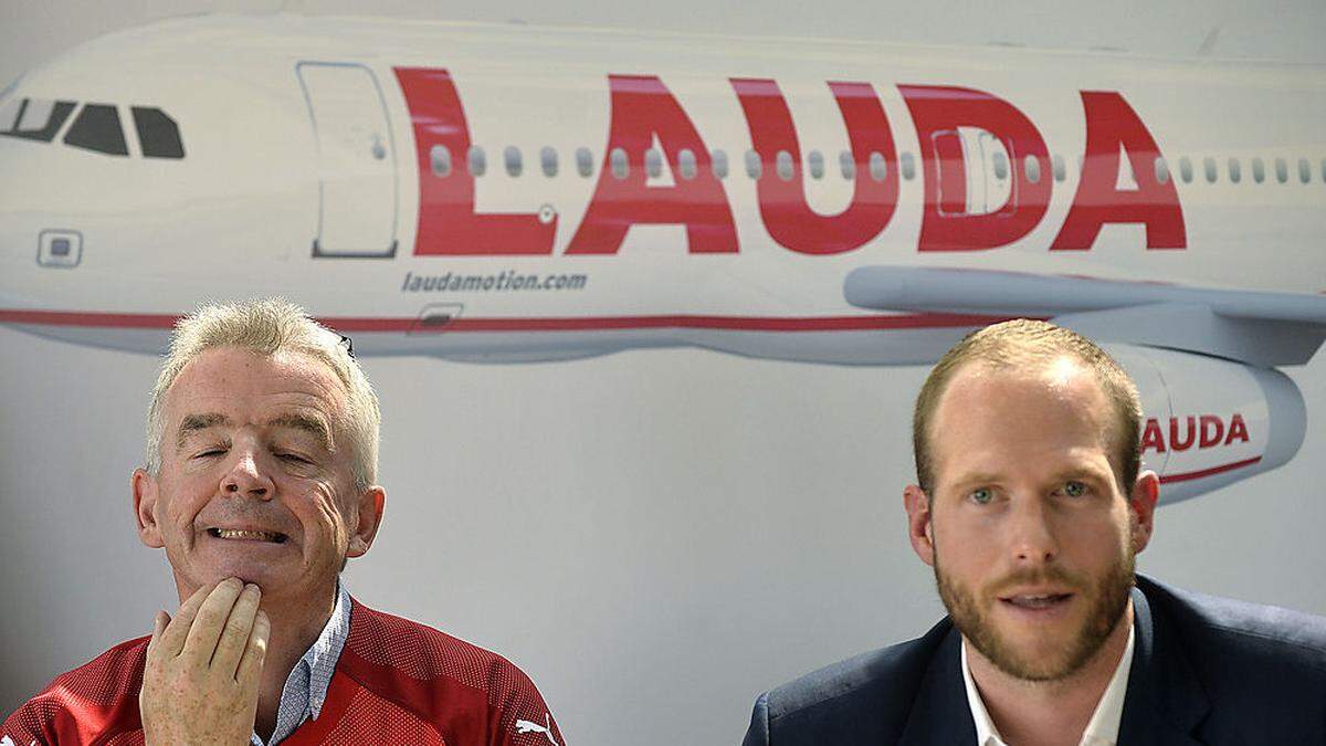 Ryan-Air Chef Ryanair Michael O’Leary und Laudamotion Geschäftsführer Andreas Grube
