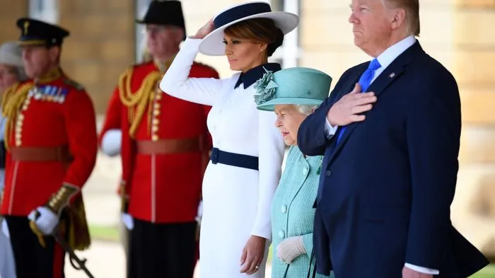 US-Präsident Donald Trump ist von 3. bis 5. Juni 2019 auf einem umstrittenen Staatsbesuch in Großbritannien. An seiner Seite Ehefrau Melanie.