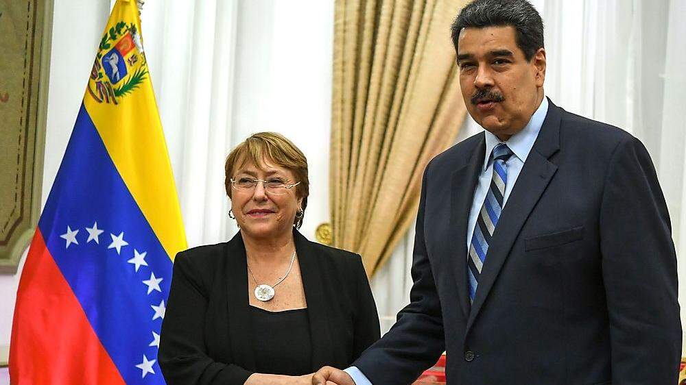 UNO-Menschenrechtskommissarin Michelle Bachelet und Venezuelas Präsident Nicolás Maduro