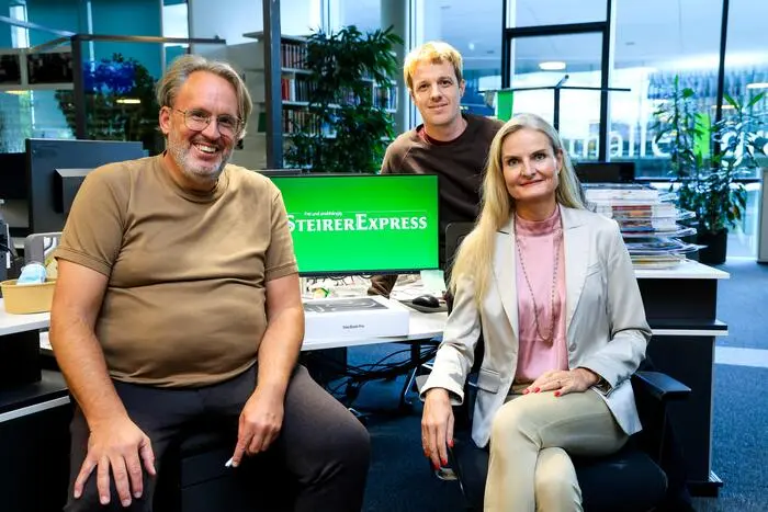 Gestatten: Thomas Plauder, David Knes und Alice Samec vom „Steirer-Express“, äh, Kleine Zeitung