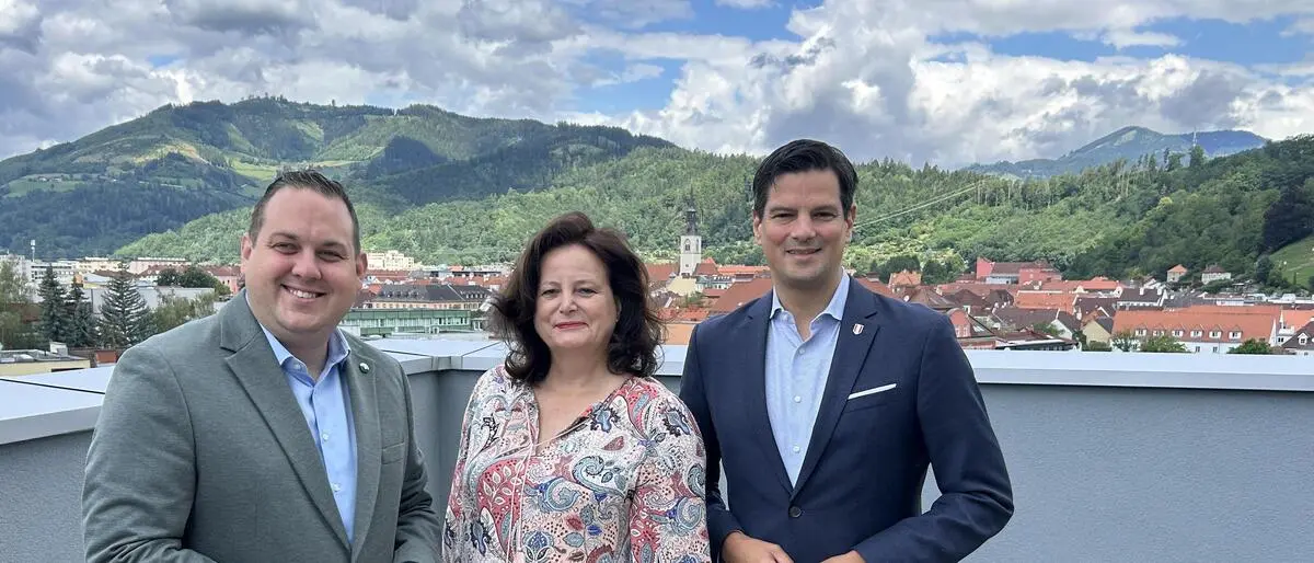 FPÖ-Trio mit Philipp Könighofer, Claudia Holzer und Hannes Amesbauer
