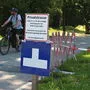 Vom Zufahrtsverbot zum Klauberpark sind Radfahrer ausgenommen, da hier Radwegtrasse verläuft