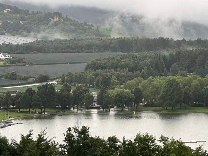 Binnen kürzester Zeit hatte es in Stubenberg am See 90 Liter pro Quadratmeter geregnet.