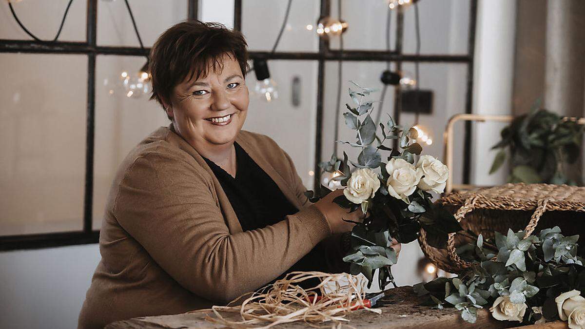 Claudia Krainer liefert die Blumen auch zu Kunden nach Hause