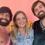 Julia Wastian mit Conchita (links) und Martin Zerza, beide ehemalige "Starmania"-Teilnehmer und Talkshow-Gastgeber